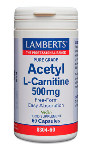 Acetil L-Carnitina Lamberts 500 mg 60 cápsulas