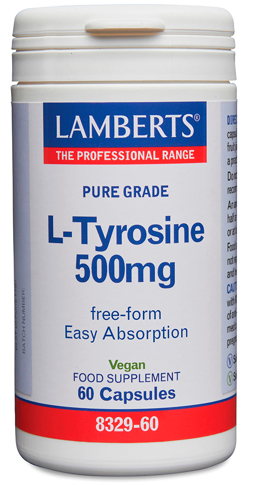 L-Tirosina Lamberts 500 mg 60 cápsulas