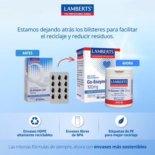 Coenzima Q10 Lamberts 100 mg 60 cápsulas detalle 3