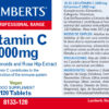 Vitamina C Lamberts 1000 mg con bioflavonoides y escaramujo 120 tabletas detalle de la etiqueta
