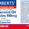 Aceite de menta Lamberts 100 mg 90 cápsulas detalle de la etiqueta Aceite de menta Lamberts 100 mg 90 cápsulas detalle de la etiqueta