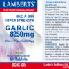 Ajo 8250 mg Lamberts 60 tabletas detalle de la etiqueta