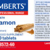 Canela 2500 mg Lamberts 60 tabletas detalle de la etiqueta
