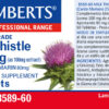 Cardo mariano 2500 mg Lamberts 60 tabletas detalle de la etiqueta