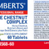 Complejo de castaño de Indias Lamberts 60 tabletas detalle de la etiqueta