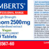 Espino blanco 2500 mg Lamberts 60 tabletas detalle de la etiqueta