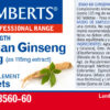 Ginseng siberiano Lamberts 1500 mg 60 tabletas detalle de la etiqueta Ginseng siberiano Lamberts 1500 mg 60 tabletas detalle de la etiqueta