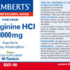 L-Arginina Lamberts 1000 mg 90 tabletas detalle de la etiqueta L-Arginina Lamberts 1000 mg 90 tabletas detalle de la etiqueta