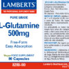 L-Glutamina 500 mg Lamberts 90 cápsulas L-Glutamina 500 mg Lamberts 90 cápsulas