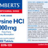 L-Lisina HCl Lamberts 120 tabletas detalle de la etiqueta