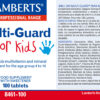 Multi-Guard for Kids Lamberts 100 tabletas masticables detalle de la etiqueta