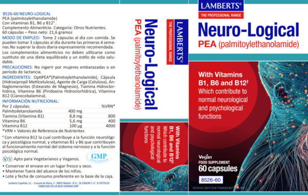 Neuro-Logical Lamberts 60 cápsulas detalle de la etiqueta Neuro-Logical Lamberts 60 cápsulas detalle de la etiqueta