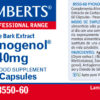 Pycnogenol Lamberts 40 mg 60 cápsulas detalle de la etiqueta Pycnogenol Lamberts 40 mg 60 cápsulas detalle de la etiqueta