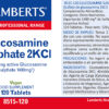 Glucosamina vegana Lamberts 120 tabletas detalle de la etiqueta