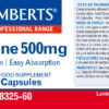 Taurina Lamberts 500 mg 60 cápsulas detalle de la etiqueta