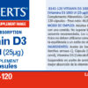 Vitamina D3 1000 UI Lamberts 120 cápsulas detalle de la etiqueta