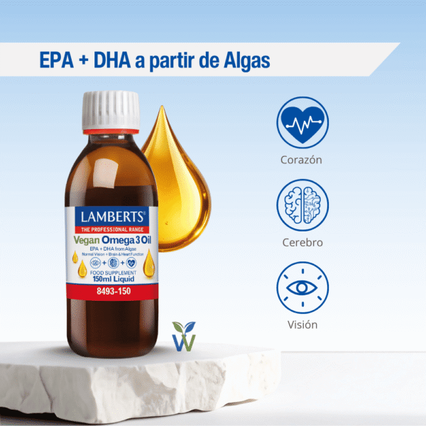 Omega 3 vegano líquido Lamberts 150 ml detalle 3