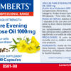 Aceite de onagra 1000 mg Lamberts 90 cápsulas detalle de la etiqueta Aceite de onagra 1000 mg Lamberts 90 cápsulas detalle de la etiqueta