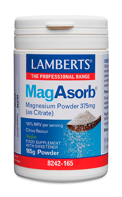 MagAsorb Citrato de magnesio Lamberts en polvo 165 g MagAsorb Citrato de magnesio Lamberts en polvo 165 g