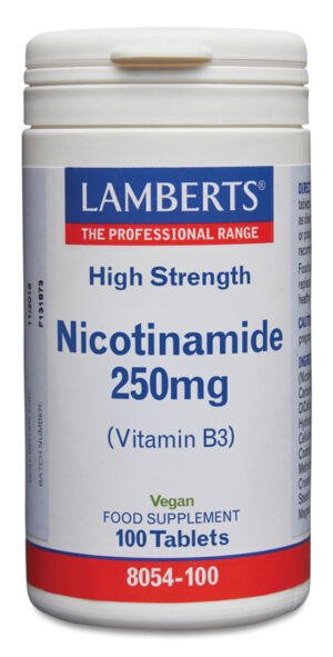 Niacina Lamberts 250 mg como nicotinamida 100 tabletas