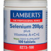Selenio Lamberts 200 mcg con vitaminas A, C y E 100 tabletas