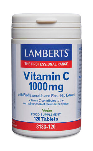 Vitamina C Lamberts 1000 mg con bioflavonoides y escaramujo 120 tabletas