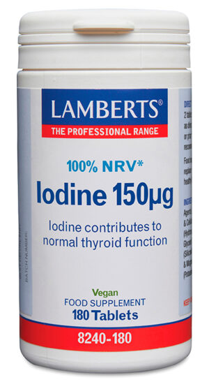 Yodo Lamberts 150 mcg como yoduro de potasio 180 tabletas
